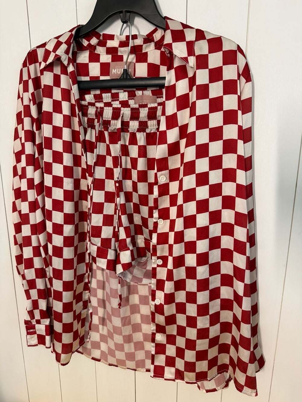 Show Me Your Mumu Early Riser PJ Size XS Red Checkered Pajamas